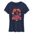 thumbnail image 1 of Marvel Deadpool - Valentine's Day Love Hurts - Women's Short Sleeve Graphic T-Shirt, 1 of 5