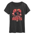 thumbnail image 1 of Marvel Deadpool - Valentine's Day Love Hurts - Women's Short Sleeve Graphic T-Shirt, 1 of 5