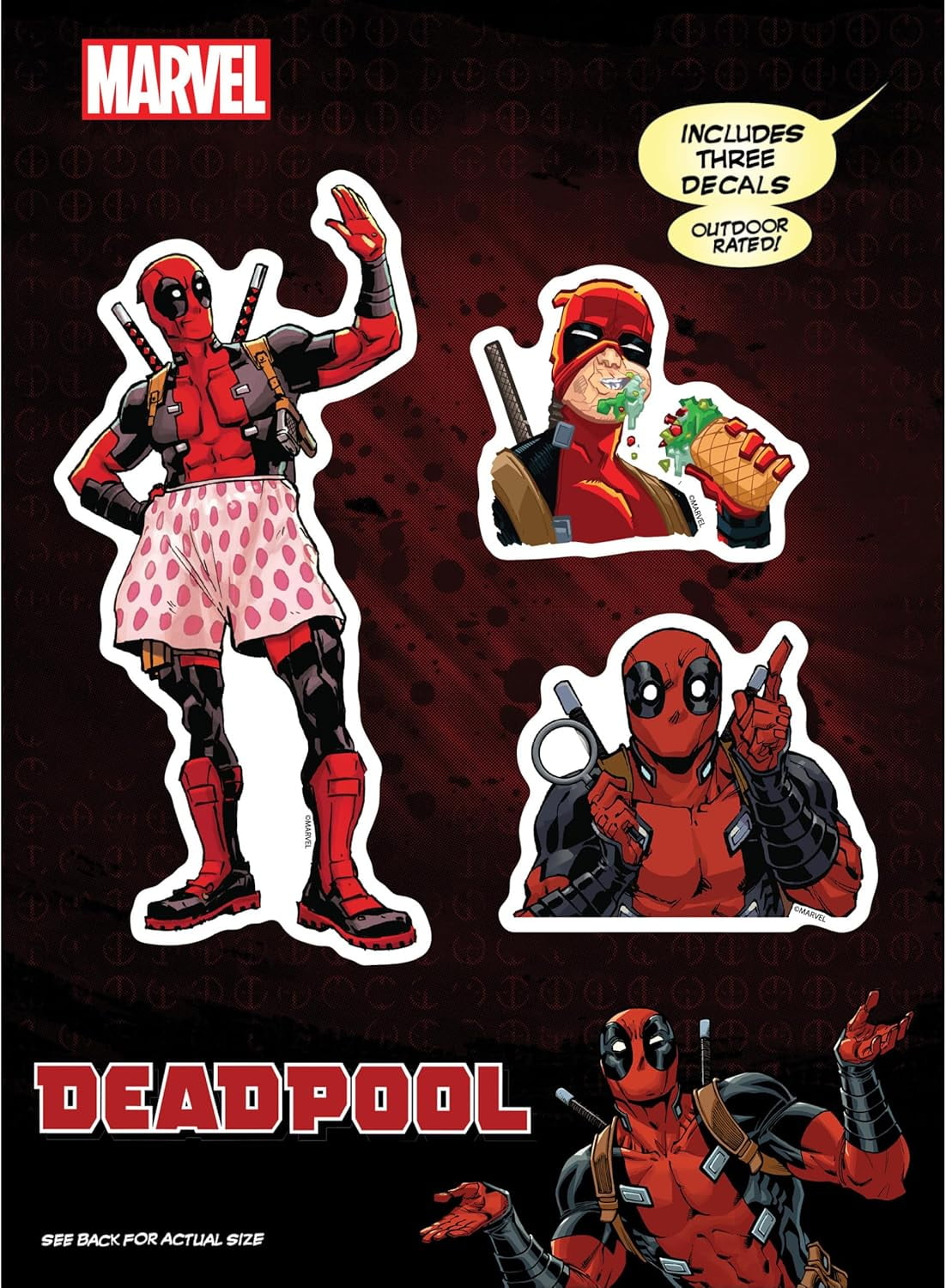 Marvel Deadpool Outdoor Vinyl Car Decal Set
