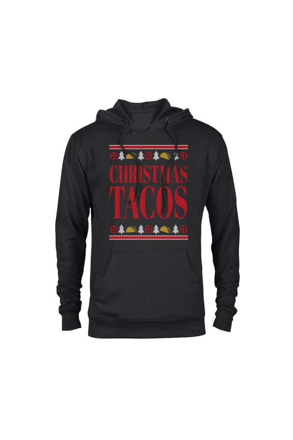 Deadpool Wade Wilson Christmas Tacos Holiday - Pullover Hoodie for Adults - Customized-Black