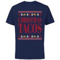 thumbnail image 1 of Marvel Deadpool Wade Wilson Christmas Tacos Holiday - Short Sleeve Cotton T-Shirt for Adults - Customized-Navy, 1 of 5
