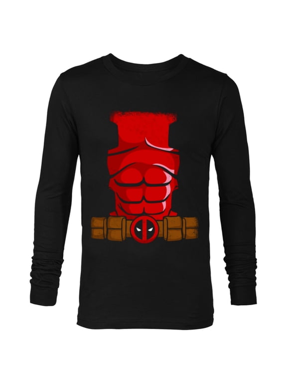 Deadpool Wade Wilson Halloween Costume - Long Sleeve T-Shirt for Men - Customized-Black