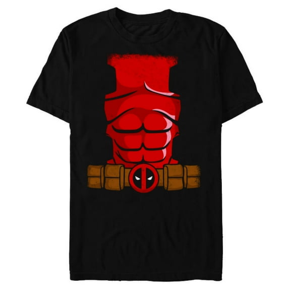 Marvel Deadpool Wade Wilson Halloween Costume - Short Sleeve Blended T-Shirt for Adults - Customized-Black