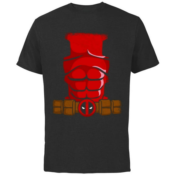 Marvel Deadpool Wade Wilson Halloween Costume - Short Sleeve Cotton T-Shirt for Adults - Customized-Black