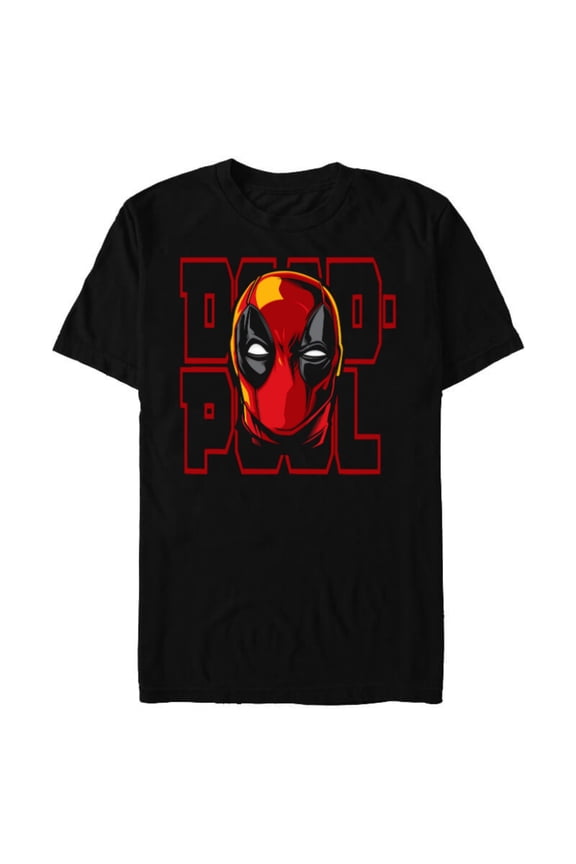 Deadpool Wade Wilson Head - Short Sleeve Blended T-Shirt for Adults - Customized-Black