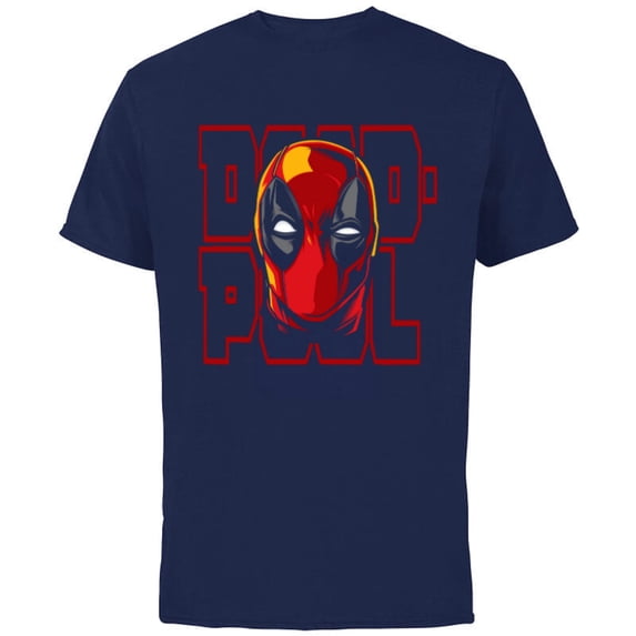 Marvel Deadpool Wade Wilson Head - Short Sleeve Cotton T-Shirt for Adults - Customized-Navy
