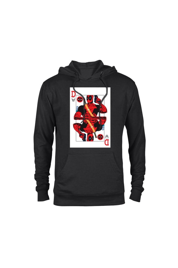 Deadpool Wade Wilson Playing Card - Pullover Hoodie for Adults - Customized-Black