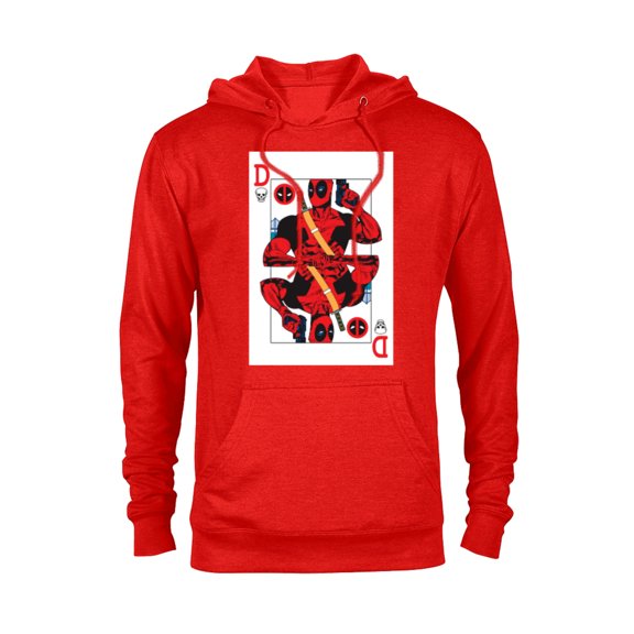 Marvel Deadpool Wade Wilson Playing Card - Pullover Hoodie for Adults - Customized-Red