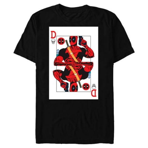 Marvel Deadpool Wade Wilson Playing Card - Short Sleeve Blended T-Shirt for Adults - Customized-Black