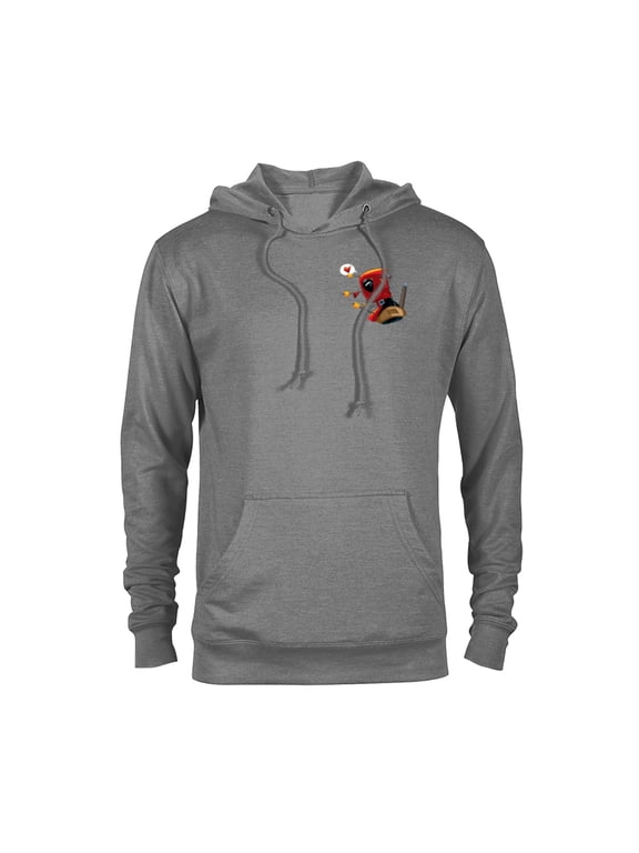Deadpool Wade Wilson Pocket Print Valentine’s Day - Pullover Hoodie for Adults – Customized-Graphite Heather