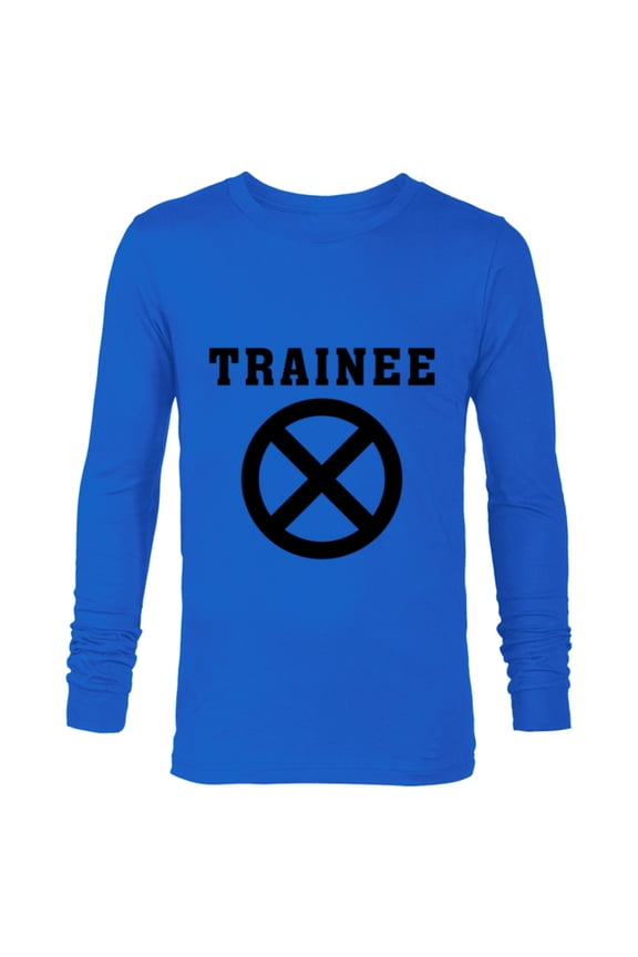 Deadpool Wade Wilson X-Force Trainee Outline - Long Sleeve T-Shirt for Men - Customized-Navy