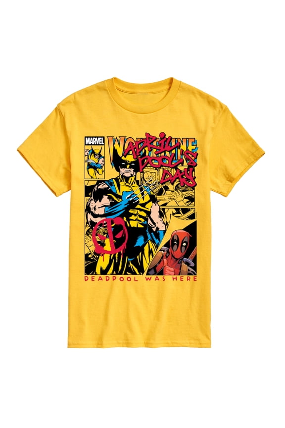- Deadpool Wolverine April Pools Day Comic - Men's Short Sleeve Graphic T-Shirt