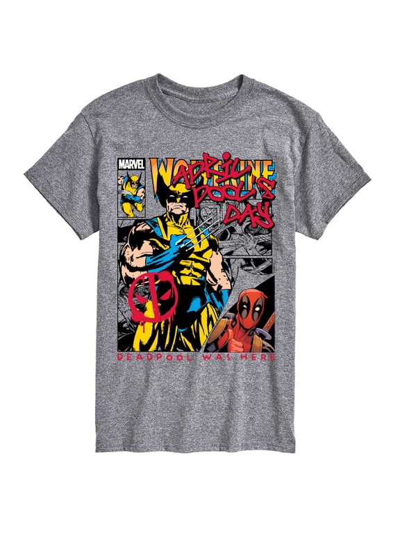 - Deadpool Wolverine April Pools Day Comic Men's Short Sleeve Graphic T-Shirt