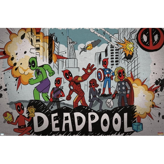 Marvel Deadpool & Wolverine - Avengers Wall Poster, 14.725" x 22.375"