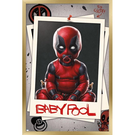 Marvel Deadpool & Wolverine (2024) - Babypool Wall Poster, 22.375" x 34" Framed