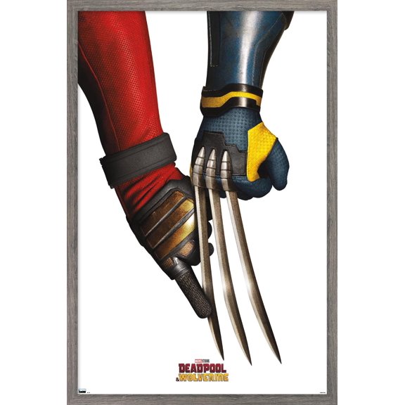 Marvel Deadpool & Wolverine - Claws Teaser One Sheet Wall Poster, 14.725" x 22.375" Framed