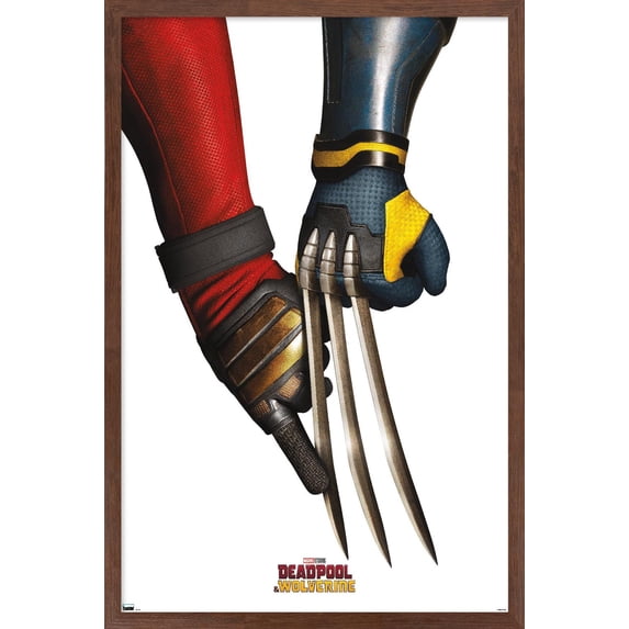 Marvel Deadpool & Wolverine - Claws Teaser One Sheet Wall Poster, 22.375" x 34" Framed