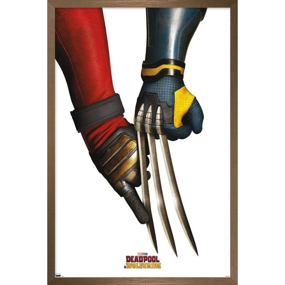 Marvel Deadpool & Wolverine - Claws Teaser One Sheet Wall Poster, 22.375" x 34" Framed