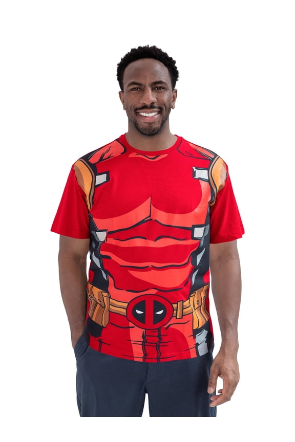 Adult Men or Women Cosplay Short Sleeve T-Shirt Crimson Deadpool