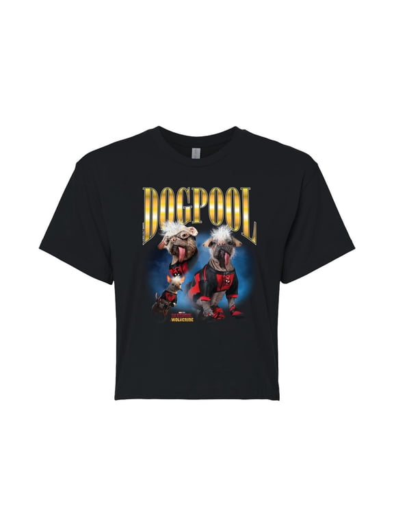 - Deadpool & Wolverine Dogpool Women's Cropped Graphic T-Shirt