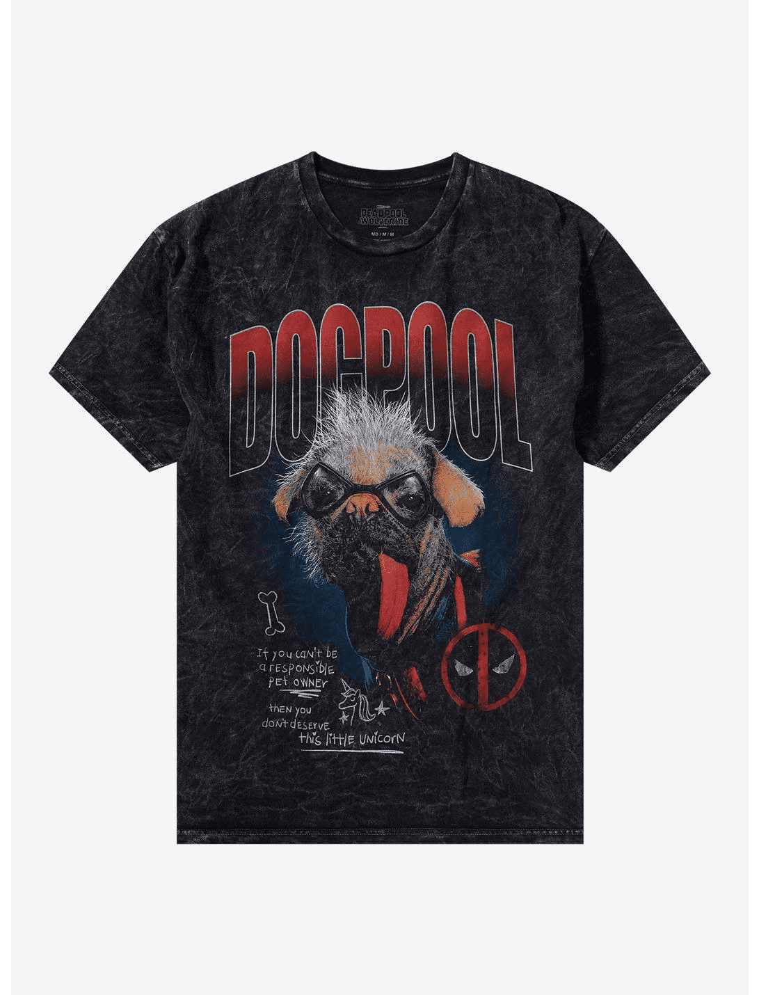 Débardeur Marvel Deadpool & Wolverine Unicorn Dogpool – Officiel, 100% Authentique, Taille Adulte