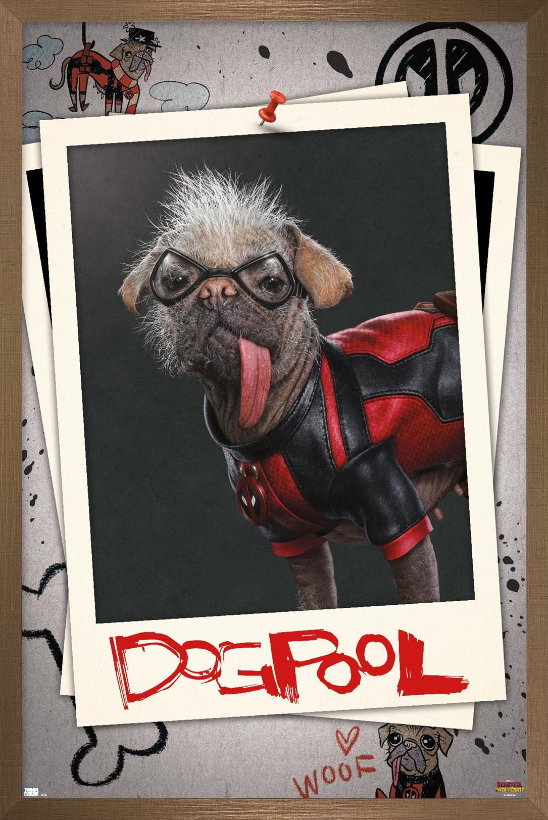 Marvel Deadpool Wolverine Dogpool Wall Poster 22 375 X 34 Framed Marvel Deadpool Wolverine Dogpool Wall Poster 22 375 X 34 Framed