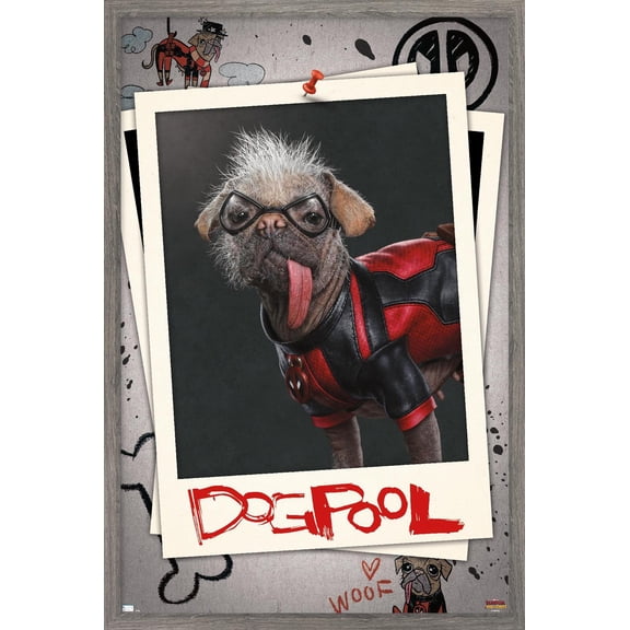 Marvel Deadpool & Wolverine - Dogpool Wall Poster, 22.375" x 34" Framed