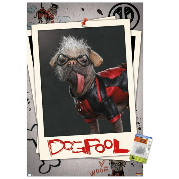 Marvel Deadpool & Wolverine - Dogpool Wall Poster with Push Pins, 22.375" x 34"