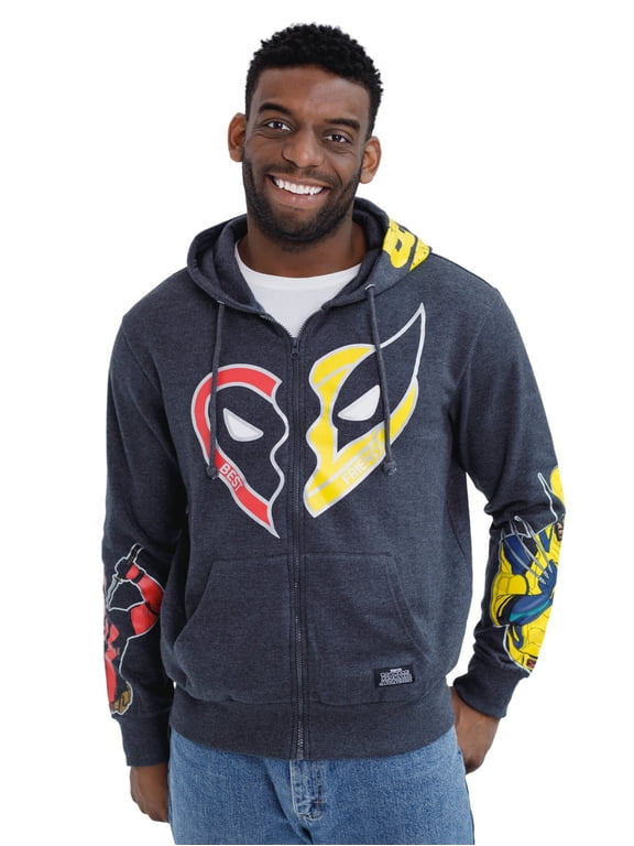 Deadpool & Wolverine Fleece Zip Up Hoodie Adult