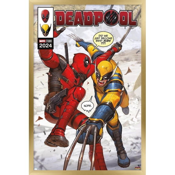 Marvel Deadpool & Wolverine - Homage Cover #1 Wall Poster, 14.725" x 22.375" Framed