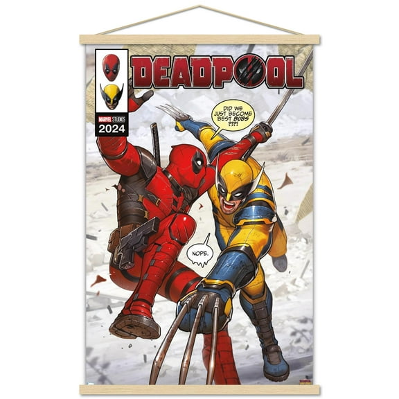 Marvel Deadpool & Wolverine - Homage Cover #1 Wall Poster with Magnetic Frame, 22.375" x 34"