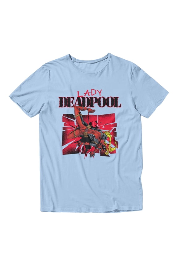 Deadpool & Wolverine Ladypool Vintage Men's T Shirt (Light Blue, S-XXXL)