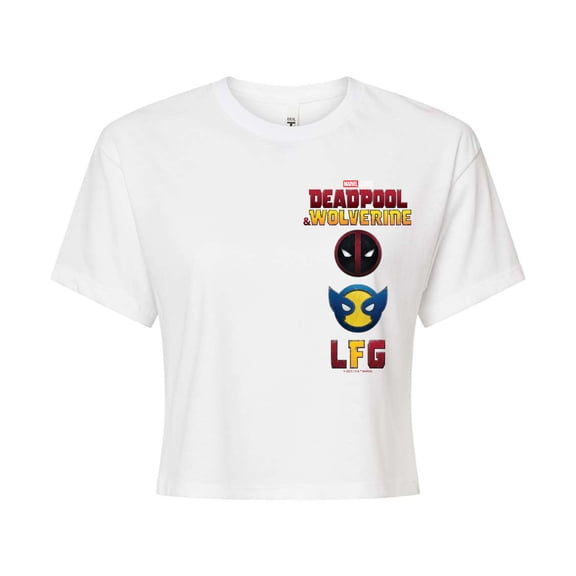 Marvel Deadpool & Wolverine - Logo And Icons - Juniors Cropped Graphic T-Shirt