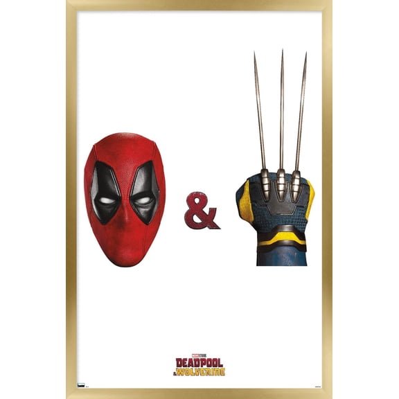 Marvel Deadpool & Wolverine - Mask and Claws One Sheet Wall Poster, 14.725" x 22.375" Framed