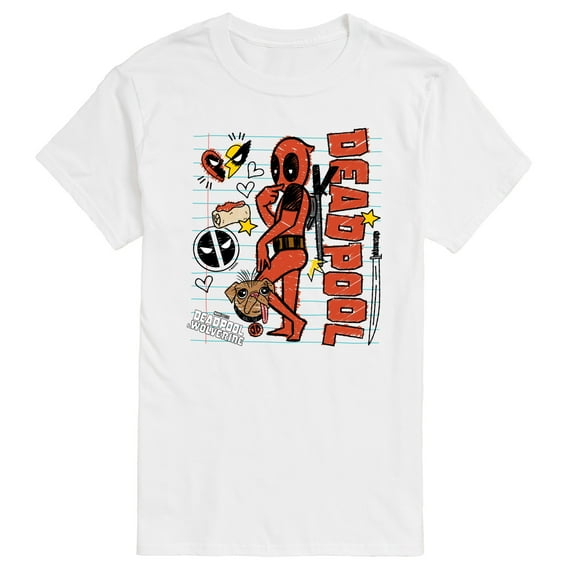 Marvel Deadpool & Wolverine - Notebook Doodles - Men's Short Sleeve Graphic T-Shirt