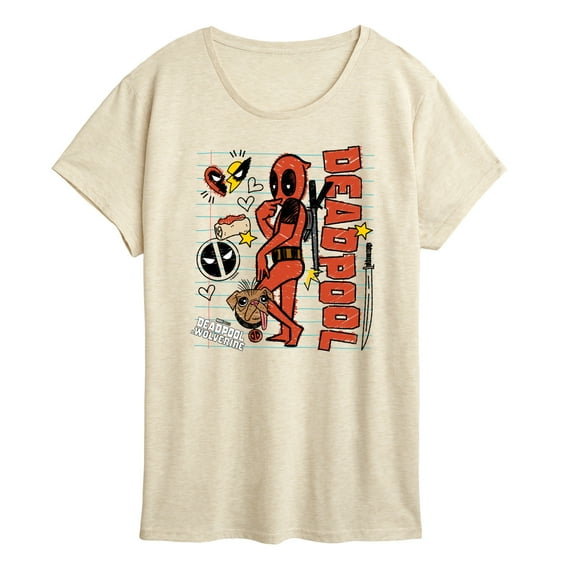 Marvel Deadpool & Wolverine - Notebook Doodles - Women's Short Sleeve Graphic T-Shirt