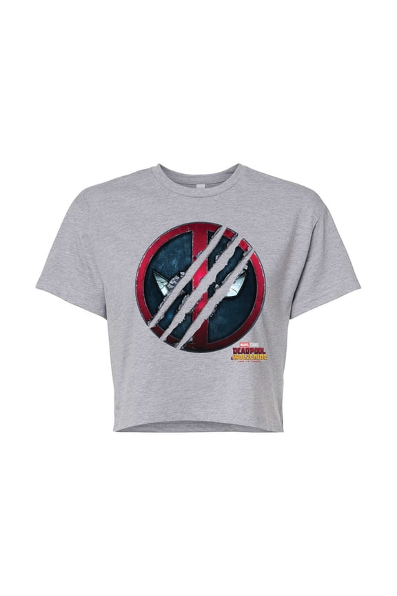 Deadpool & Wolverine - Scratch Logo - Juniors Cropped Graphic T-Shirt