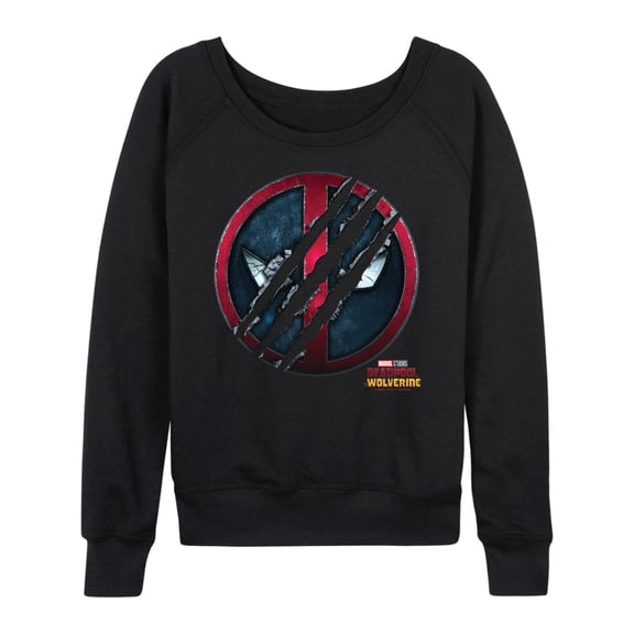 Marvel Deadpool & Wolverine - Scratch Logo - Women's French Terry Pullover Sweatshirt