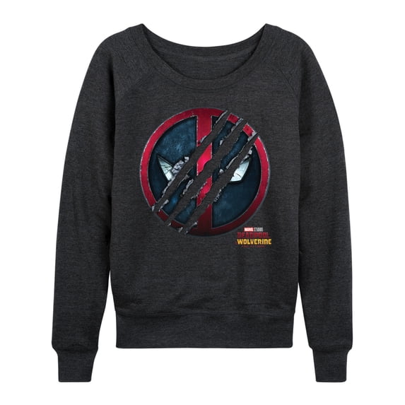Marvel Deadpool & Wolverine - Scratch Logo - Women's French Terry Pullover Sweatshirt