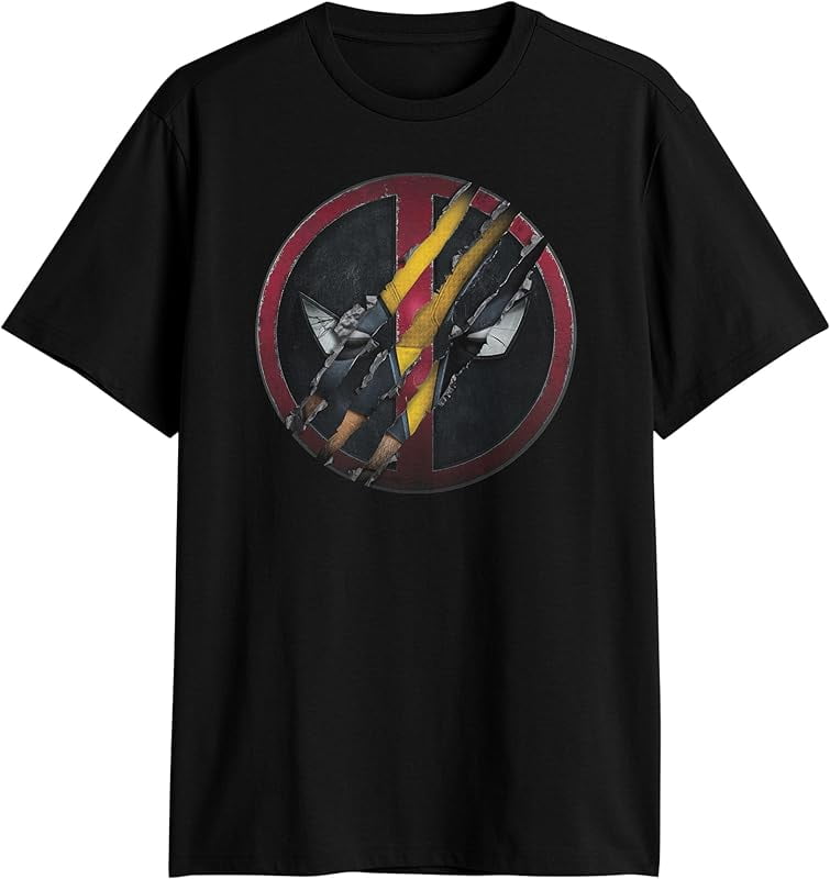 Marvel Deadpool Wolverine Scratched Logo TShirt