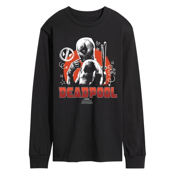 Marvel Deadpool & Wolverine - Sketch Doodles - Men's Long Sleeve Graphic T-Shirt