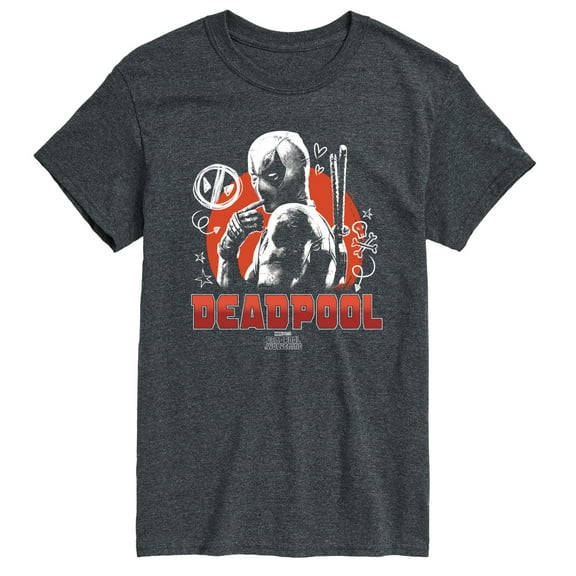 Marvel Deadpool & Wolverine - Sketch Doodles - Men's Short Sleeve Graphic T-Shirt