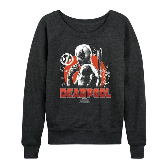 Marvel Deadpool & Wolverine - Sketch Doodles - Women's French Terry Pullover Sweatshirt