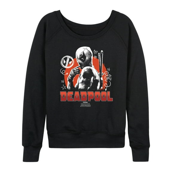 Marvel Deadpool & Wolverine - Sketch Doodles - Women's French Terry Pullover Sweatshirt