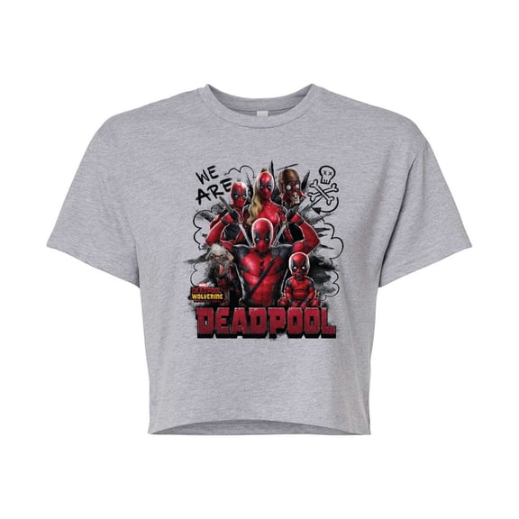 Marvel Deadpool & Wolverine - We Are Deadpool Doodles - Juniors Cropped Graphic T-Shirt