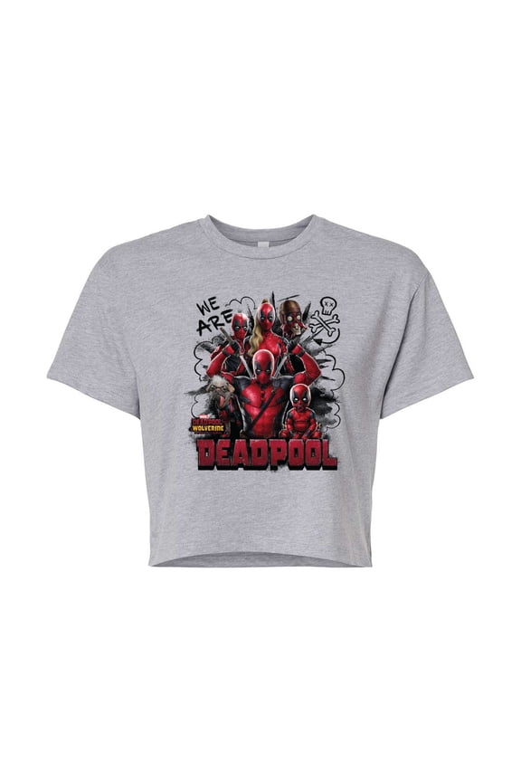 Deadpool & Wolverine - We Are Deadpool Doodles - Juniors Cropped Graphic T-Shirt