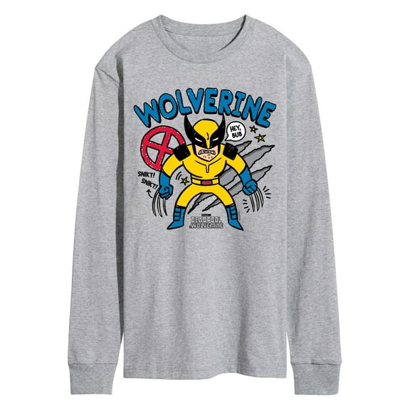 Marvel Deadpool & Wolverine - Wolverine Doodles - Men's Long Sleeve Graphic T-Shirt