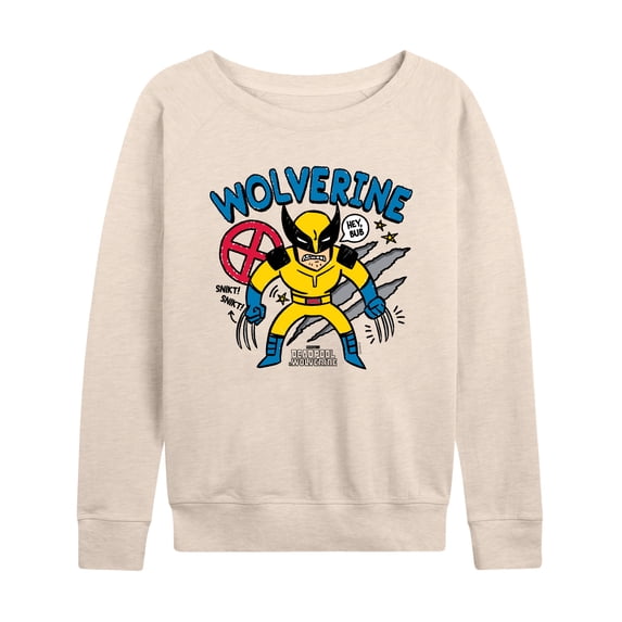 Marvel Deadpool & Wolverine - Wolverine Doodles - Women's French Terry Pullover Long Sleeve Shirt