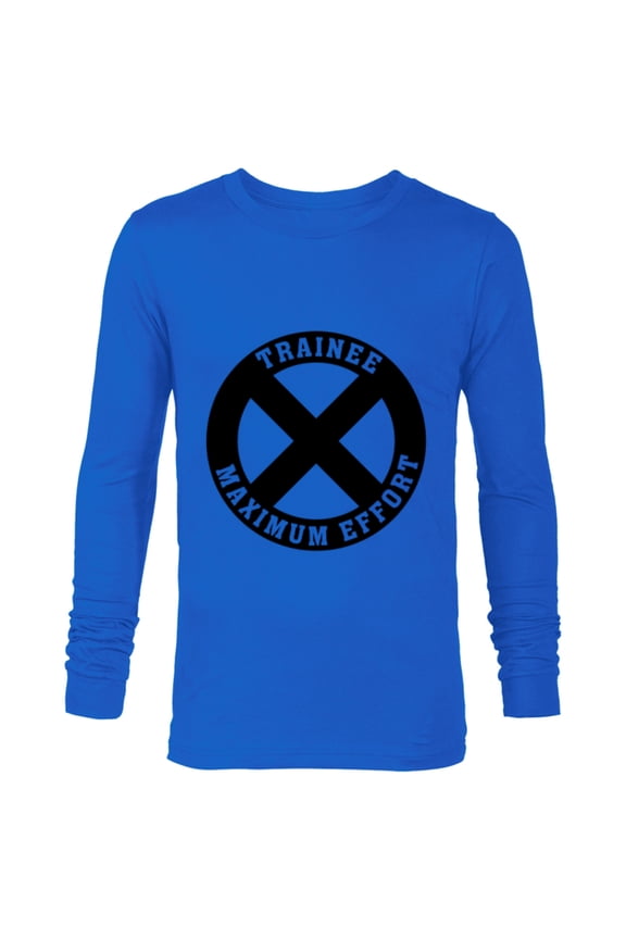 Deadpool X-Force Trainee Maximum Effort - Long Sleeve T-Shirt for Men - Customized-Navy