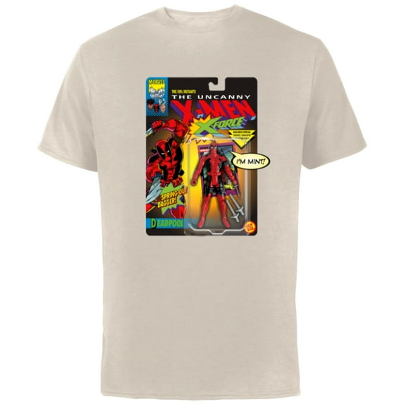 Marvel Deadpool X-Men Toy Figure - Short Sleeve Cotton T-Shirt for Adults - Customized-Natural